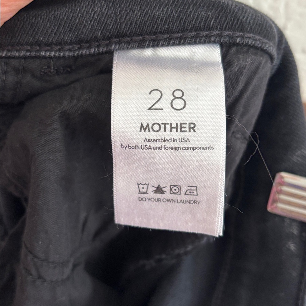 Mother Lil Hustler Roller Sneak Jeans Not Today Satan Wide Leg Denim Size 28 - Picture 9 of 16